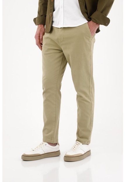 Tennis Pantalón Tipo Chino Verde Con Textura Suave Para Hombre