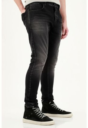 Jean Super Skinny Negro Para Hombre