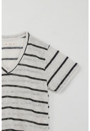 Tennis Camiseta Con Diseño Preteñido A Rayas Para Mujer