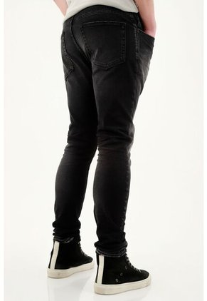 Jean Super Skinny Negro Para Hombre