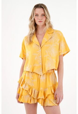 Tennis Falda Corta Con Boleros Amarilla Para Mujer Tennis