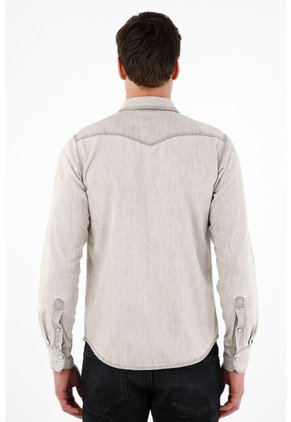 Tennis Camisa Gris Con Bolsillos En Frente Para Hombre