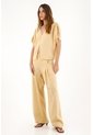 Tennis Pantalón Wide Leg De Tiro Alto Amarillo Para Mujer de Tennis