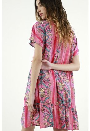 Vestido Rosado Estampado Floral Para Mujer