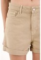Tennis Short En Dril Tiro Alto Crudo Para Mujer de Tennis