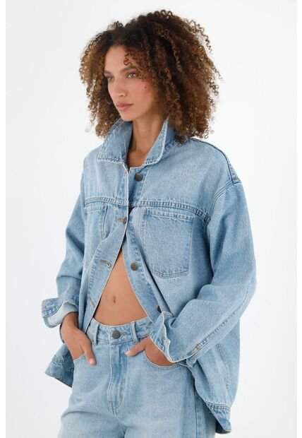 Tennis Chaqueta Azul Con Bordado En Espalda Para Mujer