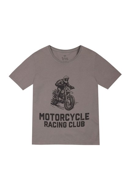 Camiseta Gris Con Estampado Frontal Para Niño