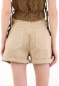 Tennis Short En Dril Tiro Alto Crudo Para Mujer de Tennis