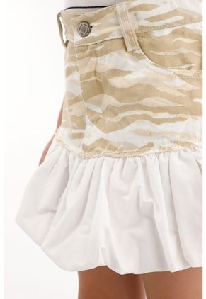 Falda Corta Con Estampado Militar Para Niña