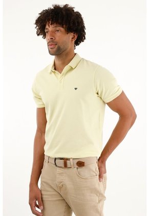 Tennis Polo Amarilla Slim Fit Licrada Para Hombre