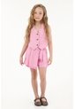Falda Short Rosada Con Tablas Para Niña de Tennis