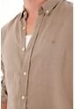 Tennis Camisa En 100% Lino Con Mini Bordado Gris Para Hombre de Tennis