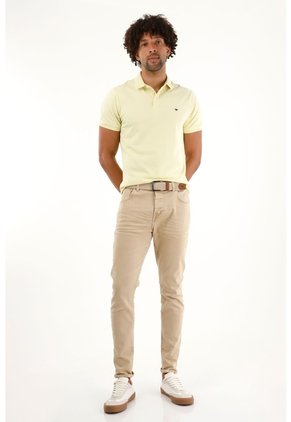 Tennis Polo Amarilla Slim Fit Licrada Para Hombre
