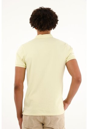 Tennis Polo Amarilla Slim Fit Licrada Para Hombre