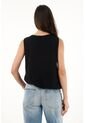 Tennis Camiseta Manga Sisa Negra Para Mujer de Tennis