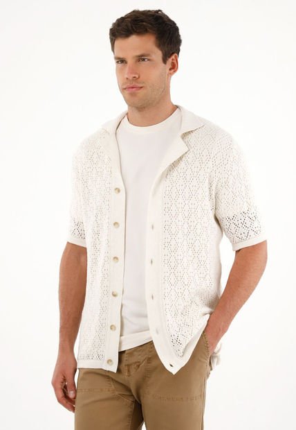 Camiseta Crudo De Tejido Abierto Para Hombre