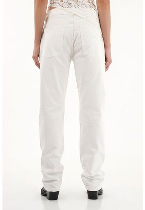 Tennis Jean Recto Tiro Alto Con Flecos Para Mujer