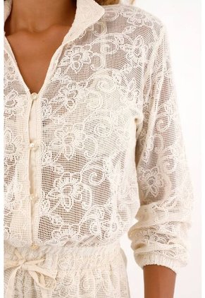 Enterizo Crudo Manga Larga Para Mujer