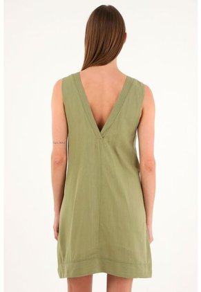 Vestido Verde Corto Silueta Tipo A Para Mujer