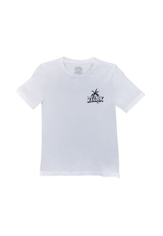 Camiseta Blanca Estampada Para Niño Tennis