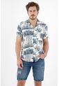 Camisa Estampada Tipo Bowling Para Hombre de Tennis
