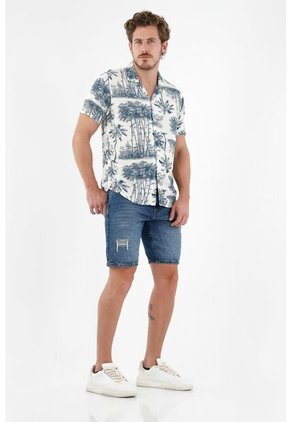 Camisa Estampada Tipo Bowling Para Hombre