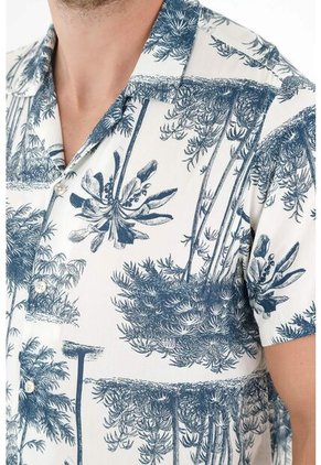Camisa Estampada Tipo Bowling Para Hombre