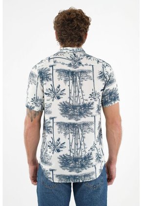 Camisa Estampada Tipo Bowling Para Hombre