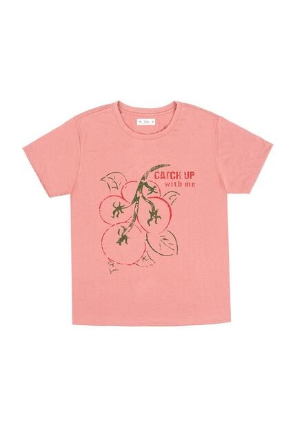 Camiseta Naranja Con Estampado Para Mujer