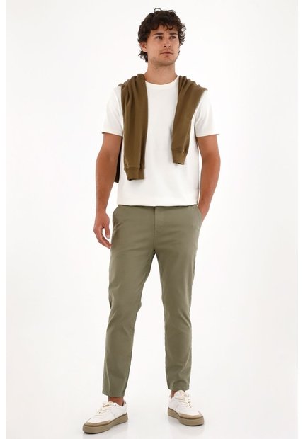 Tennis Pantalón Chino Verde De Silueta Amplia Para Hombre