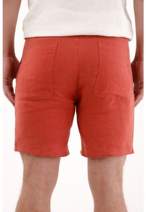 Tennis Bermuda En 100% Lino Naranja Para Hombre