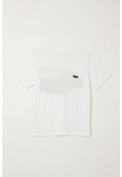 Camiseta Básica Con Estampado Blanca Para Niño
