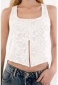 Camisa Tipo Chaleco En Tela Texturizada Crudo Para Mujer de Tennis