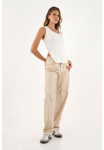 Camiseta De Silueta Ajustada Crudo Para Mujer