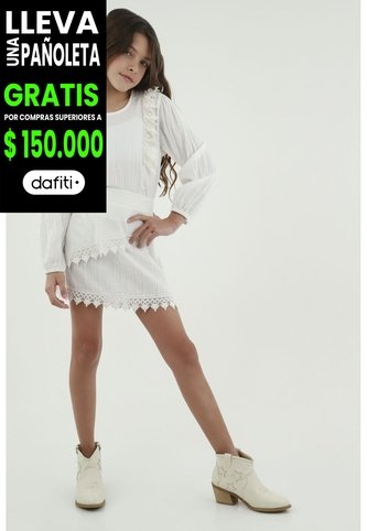 Falda Crudo Con Corte Para Niña Tennis