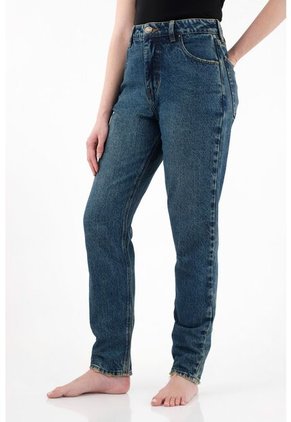 Tennis Jean Mom Tiro Alto Con Desgastes Para Mujer