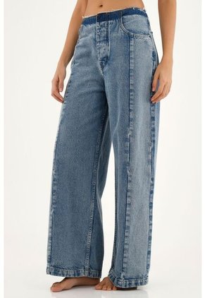 Jean Azul Con Cortes En Frente Para Mujer