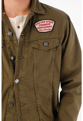 Tennis Camisa Tipo Chaqueta Con Parche Para Hombre