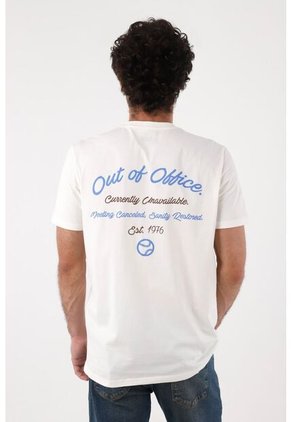 Tennis Camiseta Para Hombre En Algodón Blanca Regular Con Gráfico