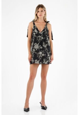 Tennis Vestido Negro Con Detalles Bordados Para Mujer Tennis