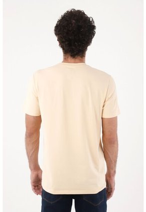 Tennis Camiseta Para Hombre En Algodón Beige Regular Con Bordado