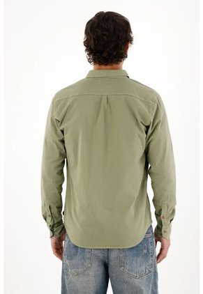 Tennis Camisa Con Bolsillos De Tapa Y Teñido Overdye Para Hombre