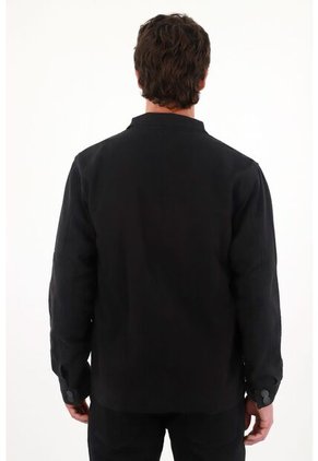 Tennis Chaqueta En Denim Con Costuras Decorativas Negra Para Hombre