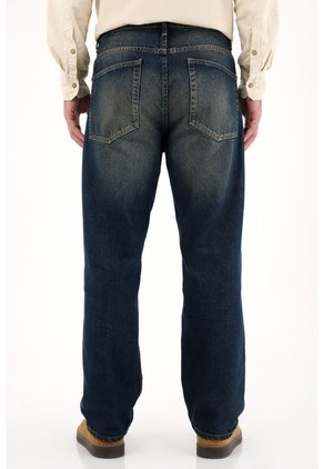 Tennis Jean Loose Con Roto Azul Oscuro Para Hombre