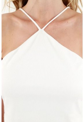 Camiseta Tipo Pañoleta Crudo Para Mujer