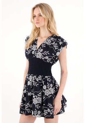 Tennis Vestido Corto Con Escote En V Azul Para Mujer