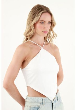 Camiseta Tipo Pañoleta Crudo Para Mujer