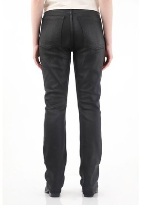 Tennis Jean Recto Tiro Alto Negro Para Mujer