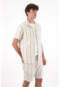 Tennis Camisa Tipo Bowling A Rayas De Acabado Suave Para Hombre Con Acabado Suave de Tennis