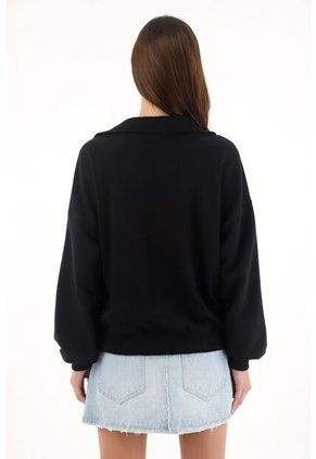 Tennis Buzo En Burda Con Aplique Brillantes Negro Para Mujer